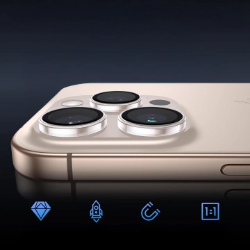 Szkło hybrydowe na aparat do Apple iPhone 16 Pro osłona na obiektyw 3mk Lens Protection zestaw 4 sztuk