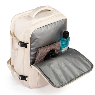 Bange wasserdichter Rucksack für 15,6-Zoll-Laptop, Stadtreisender, 45 x 30 x 16 cm, für Arbeit, Flugzeug, Herren, Damen, mit USB-Anschluss Schwarz