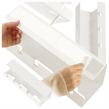 Organizer na Kable 2w1 Pod Biurko i na Ścianę, 40 cm, z Paskiem Klejącym utrzymanie porządku na biurku, Alogy CableHold™ – Biały