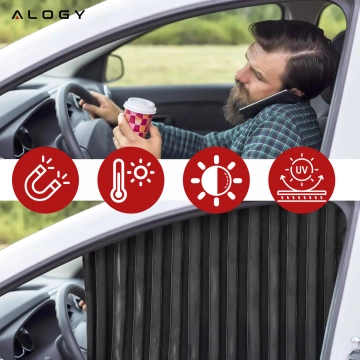 Abdeckung Magnetisches Vorhangrollo für vordere Seitenfenster für Auto-Sonnenschutz UV-Schutz Schwarz [2 Stück]