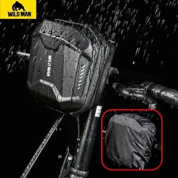 Torba rowerowa WILDMAN E18 3L Czarna Na kierownicę i ramię EVA Skóra