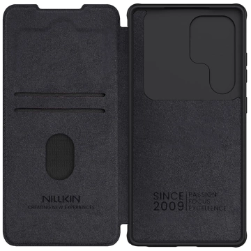 Etui do Samsung Galaxy S25 Ultra Nillkin Qin Pro Czarny z Klapką