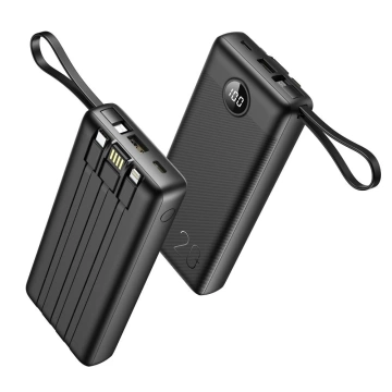 Powerbank Externer Akku (POWER BANK) VEGER C20 – 20.000 mAh (Micro Typ C Lightning 8-polig) schwarz W2047