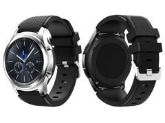Sportarmband aus Gummi für Samsung Gear S3 / Smartwatch 46 mm Carbon Black (22 mm)