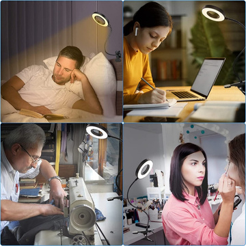 Lampe flexibler Ring Lampe Alogy Clipring für Schreibtisch flexible Universalfernbedienung USB Schwarz