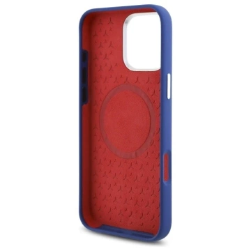 Etui Mercedes do iPhone 16 Pro Max 6.9" Granatowy MagSafe Hardcase Silicone Red Stripe 