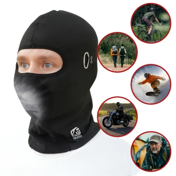 Kominiarka Motocyklowa Kewig Oddychająca i Wiatroszczelna, Pod Kask na Motor i Skuter, Szybkoschnąca, Odprowadzająca Wilgoć, Antybakteryjna i z Ochroną UV – Czarna