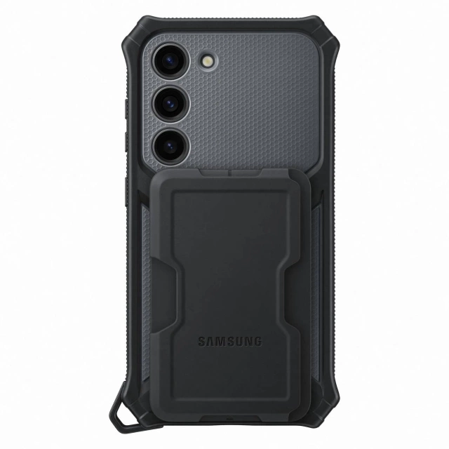 Samsung Rugged Gadget Case für Samsung Galaxy S23 gepanzerte Hülle Ringhalter Ständer grau