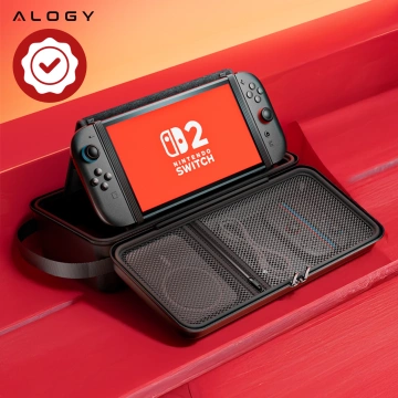 Pokrowiec do Nintendo Switch 2 2025 Torba Ochronna Duże Twarde Etui EVA, Kuferek, Wodoodporna, Lekka, z Uchwytami Alogy HardFoamBag™ – Czarna