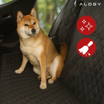 Mata Ochronna na Siedzenie Samochodowe XXL Pokrowiec na Tył Fotel, Osłona do Auta pod Fotelik, dla Psa i Zwierząt, Duża, Alogy SeatGuard™ Czarna