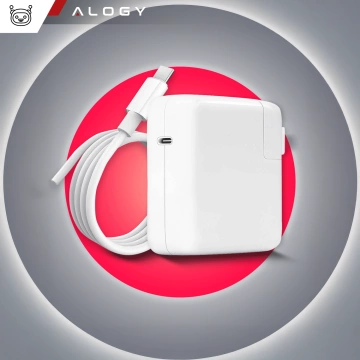 Alogy Universal-Ladekabel für Apple MacBook, 2 m, USB-C auf USB-C, Schnellladefunktion (Power Delivery PD), 96 W, Weiß