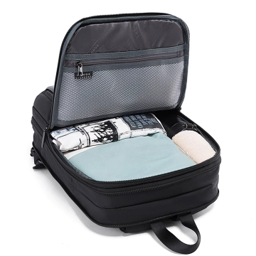 Bange wasserdichter Rucksack für 15,6-Zoll-Laptop, Stadtreisender, 45 x 30 x 16 cm, für Arbeit, Flugzeug, Herren, Damen, mit USB-Anschluss Schwarz