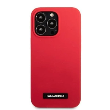Etui ochronne na telefon Karl Lagerfeld KLHCP13LSLMP1R do Apple iPhone 13 Pro / 13 6,1" hardcase czerwony/red Silicone Plaque