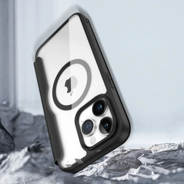 Etui Dux Ducis Skin X Pro do Apple iPhone 15 Pro magnetyczny pokrowiec MagSafe z klapką - czarny