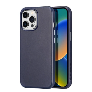 Etui Dux Ducis Naples do iPhone 14 Pro Max magnetyczny skórzany pokrowiec MagSafe niebieskie