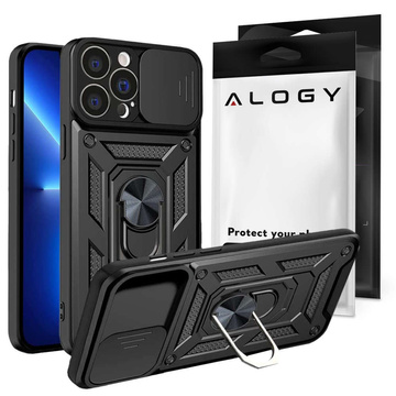 Etui Alogy Camshield Stand Ring z osłonką na aparat do Apple iPhone 13 Pro + Szkło