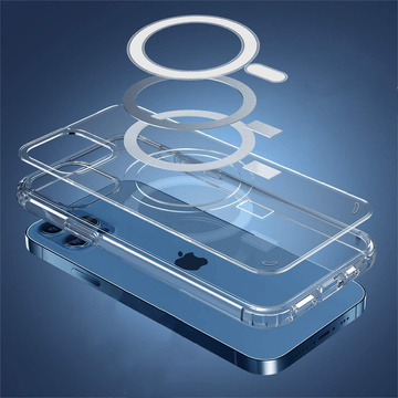 Etui do MagSafe Ultra Slim Alogy do ładowarek Qi do iPhone 12/ Pro Przezroczyste + Szkło