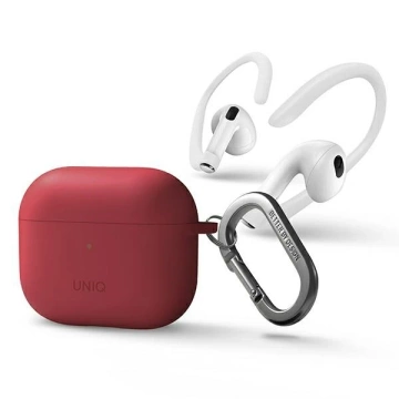 Etui ochronne na słuchawki UNIQ etui Nexo do Apple AirPods 3 + Ear Hooks Silicone czerwony/coral