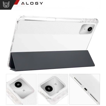 Etui do Lenovo Tab K11 / K11E 11” M11 10.95" TB330FU/TB330XU/TB331FC Smart Case Pencil z klapką obudowa Alogy Czarno-przezroczyste