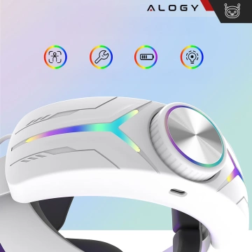 Alogy Verstellbares Ersatzarmband mit 12000mAh Akku für Meta Quest 3 Elite, RGB-Farbe
