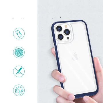 Clear 3in1 etui do iPhone 13 Pro żelowy pokrowiec z ramką niebieski