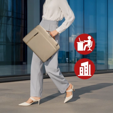 Torba wodoodporna Bange na laptopa do 14" – pojemna i wygodna, odporna i oddychająca, miejska i podróżna do pracy i samolotu, unisex – Beżowa