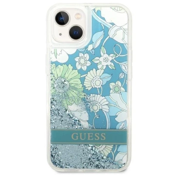 Etui Guess GUHCP14SLFLSN für Apple iPhone 14 6,1" zielony/green Hardcase Flower Liquid Glitter