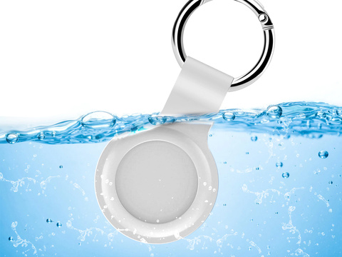 Silikonhülle Alogy Schlüsselanhänger mit Karabiner für Apple AirTag White