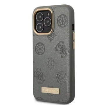 Etui Guess GUHMP13XSAPSTG do Apple iPhone 13 Pro Max 6,7" szary/grey hardcase Peony Logo Plate MagSafe