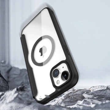 Dux Ducis Skin X Pro Hülle für Apple iPhone 15 Magnetisches MagSafe Flip Cover – Schwarz
