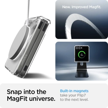 Etui do Galaxy Z Flip 7 Spigen AirSkin Mag MagSafe Clear/White
