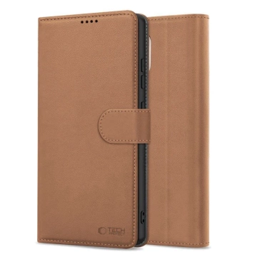 Etui do iPhone 16e Tech-Protect Wallet Brązowe Z Klapką i Podstawką