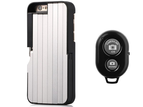 Selfie-Hülle für Apple iPhone 6 / 7 / 8 / SE 2022/2020, schwarz, mit Fernbedienung