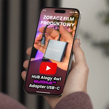 Adapter HUB 4w1 Alogy przejściówka USB-C do 2x HDMI USB 3.0 USB-C szybkie ładowanie PowerDelivery PD 100W