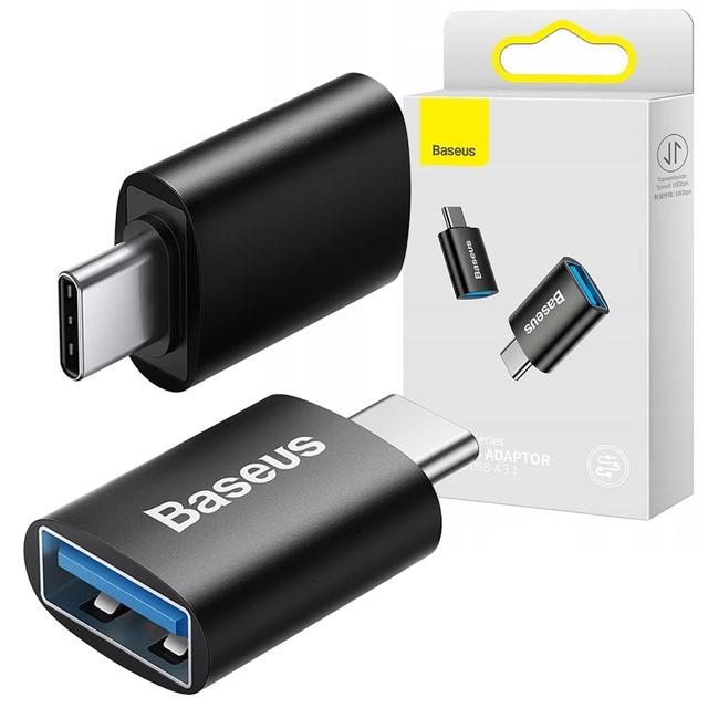 Adapter Baseus Mini OTG Adapter USB-A auf USB-C Typ C Adapter Schwarz
