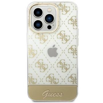 Etui Guess GUHCP14XHG4MHG für Apple iPhone 14 Pro Max 6,7" złoty/gold Hardcase 4G Pattern Script