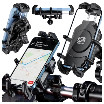 Uchwyt Motocyklowy Rowerowy na kierownicę KEWIG M26-C1 na telefon z systemem przeciwwstrząsowym na motor quada skuter Czarny