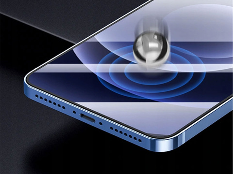 Gehärtetes Glas Full Glue x2 Rock für Apple iPhone 12/12 Pro schwarz