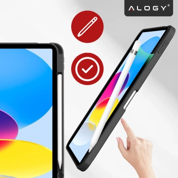 Etui Ochronne do Apple iPad 10.9" 10 Gen 2022 / iPad 11" A16 11 Gen 2025 Hybrydowe z Miejscem na Rysik, Składana Okładka z Funkcją Podstawki 2w1, Alogy HybridBook™ Case – Czarne