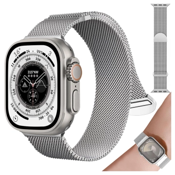 Alogy Stahlarmband für Apple Watch 42/44/45/49 mm Edelstahl Silber