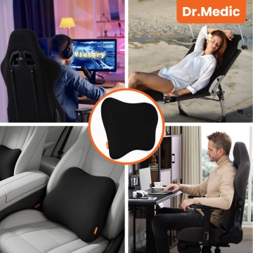  Poduszka do Samochodu pod Plecy Lędźwie DR.MEDIC TravelComfort™ Ergonomiczna poduszka lędźwiowa na fotel krzesło biurowa do auta dla kierowcy pasażera