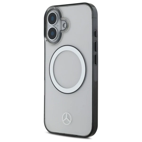 Etui Mercedes für iPhone 16 6,1" MagSafe Transparent Hardcase Gedrucktes Logo
