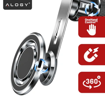 Uchwyt samochodowy MagSafe do iPhone 14 13 12 na kratkę do kratki auta Alogy Airvent car holder Czarny