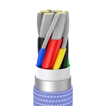 Baseus Crystal Shine Series Kabel USB-Kabel für schnelles Aufladen und Datenübertragung USB Typ C - USB Typ C 100W 2m lila (CAJY000705)