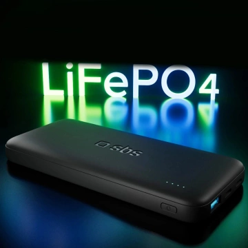 Powerbank SBS Infinity 10000mAh 10W LiFePO₄ USB-C USB-A Czarny