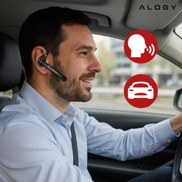 Kabelloses Headset für Bluetooth 4.0-Anrufe, Auto-Headset mit Display V8 Schwarz