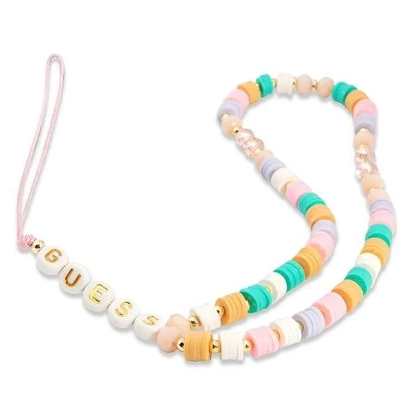 Ratet mal, Anhänger GUSTFLWP Phone Strap pink Heishi Beads