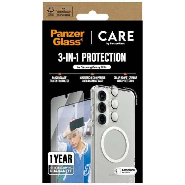 Zestaw Ochronny 3w1 do Samsung Galaxy S25 Plus CARE by PanzerGlass