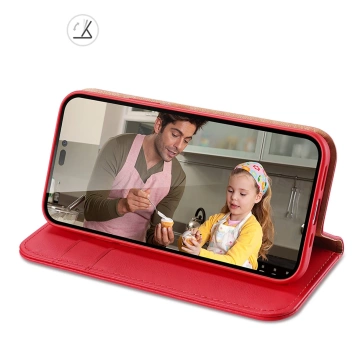 Dux Ducis Hivo Leather Flip Cover Echtes Leder Wallet für Karten und Dokumente iPhone 14 Pro Rot