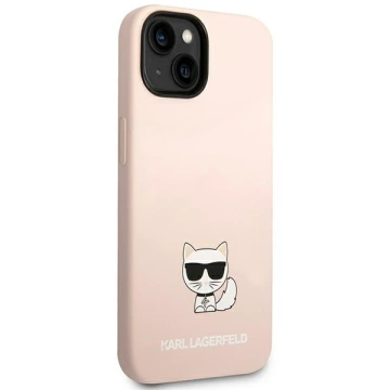 Handyschutzhülle Karl Lagerfeld KLHCP14SSLCTPI für Apple iPhone 14 6.1" Hardcase Hellrosa/Hellrosa Choupette Body aus Silikon